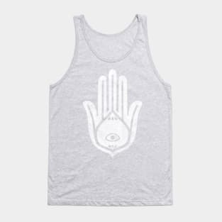 Hamsa 2 White Halftone Tank Top